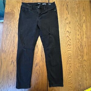 Women's Buffalo "Jess" Distressed Black Skinny Jeans Size 8 / 29 Mid Rise Rip